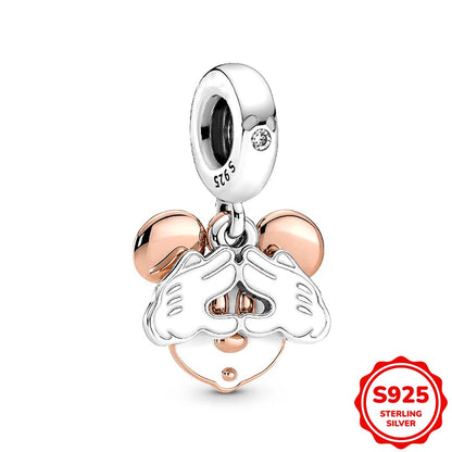 Hot Sale Charms Silver 925 Disney Pendant Beads Fits 3mm Bracelet Bangle Necklace For Women Luxury DIY Jewelry Making Fine Gifts