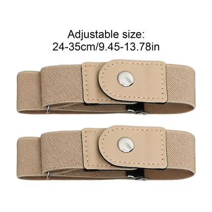 1 Pair No Buckle Elastic Belt Stretchable Adjustable Waistband for Women Men Jeans Pants Trousers Dresses Casual Fashion Wear