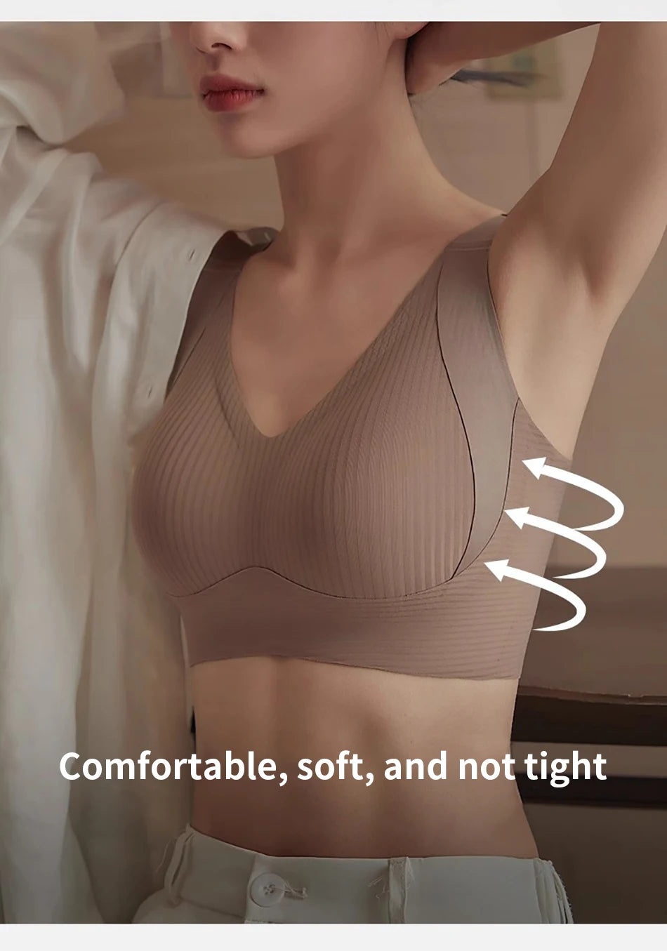 Women Maternity Bra Non Slip Shoulder Strap Bralette Simple and Casual No Underwire Padded Full Cup Size Adjustable Underwear