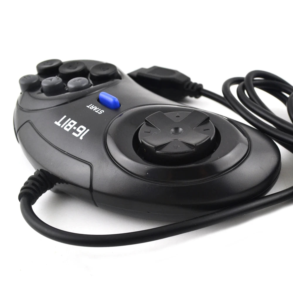 White Black 9 Pin Wired Gamepads For Sega MegaDrive Game Console 16 bit Controller For Genesis MD Gamepad Handle Support Turbo