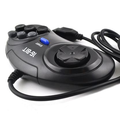 White Black 9 Pin Wired Gamepads For Sega MegaDrive Game Console 16 bit Controller For Genesis MD Gamepad Handle Support Turbo