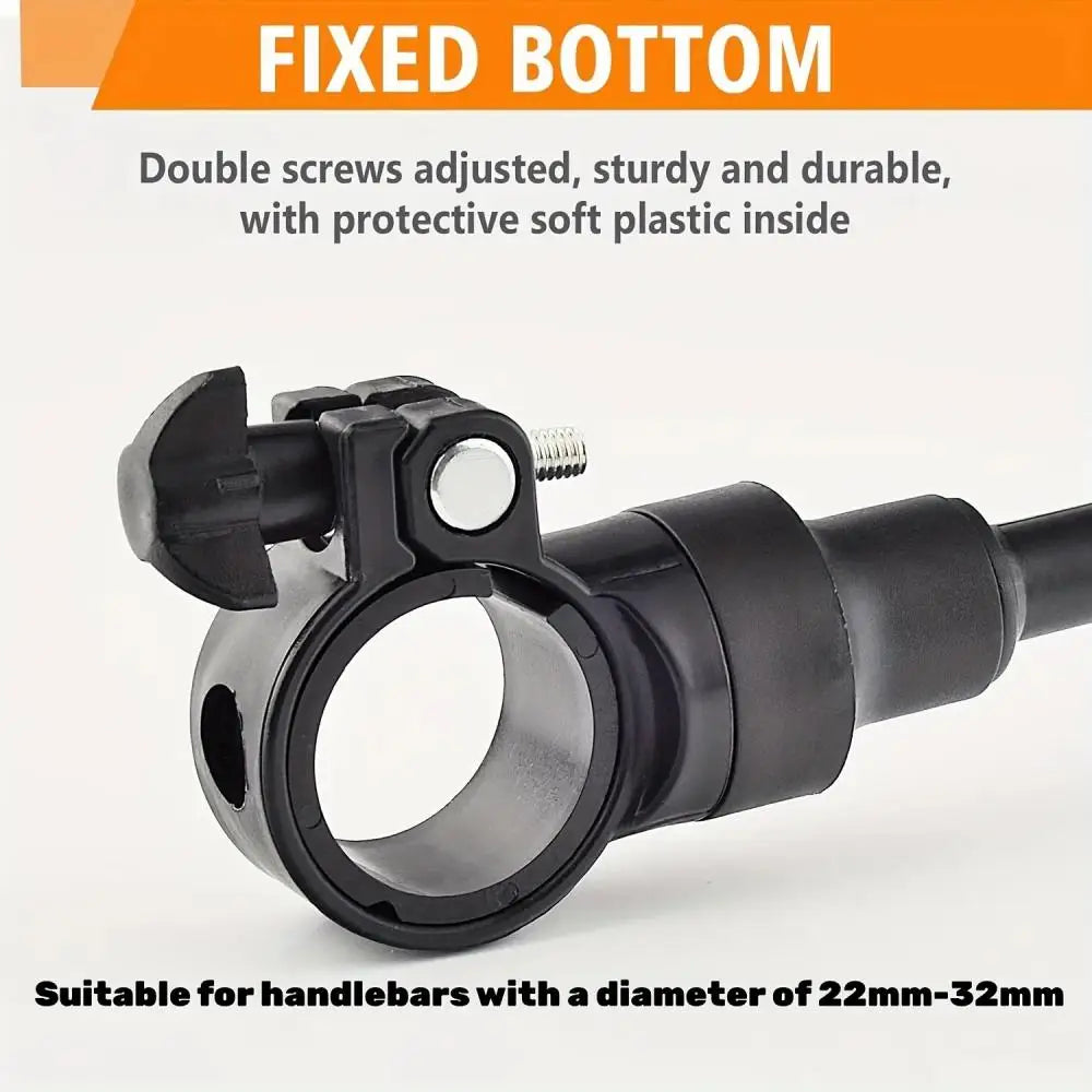 DOMEN Bicycle Rearview Handlebar Mirrors 360 Rotatable for Bike Motorcycle Bendable Hose Adjustable Wide Angle Rear View Mirror