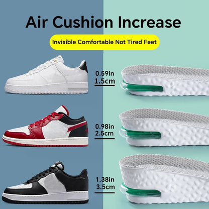 1Pair Height Increase Insole for Feet Sports Air Insoles Comfort Plantar Fasciitis Shoes Inserts Shock Absorbing Shoe Pads