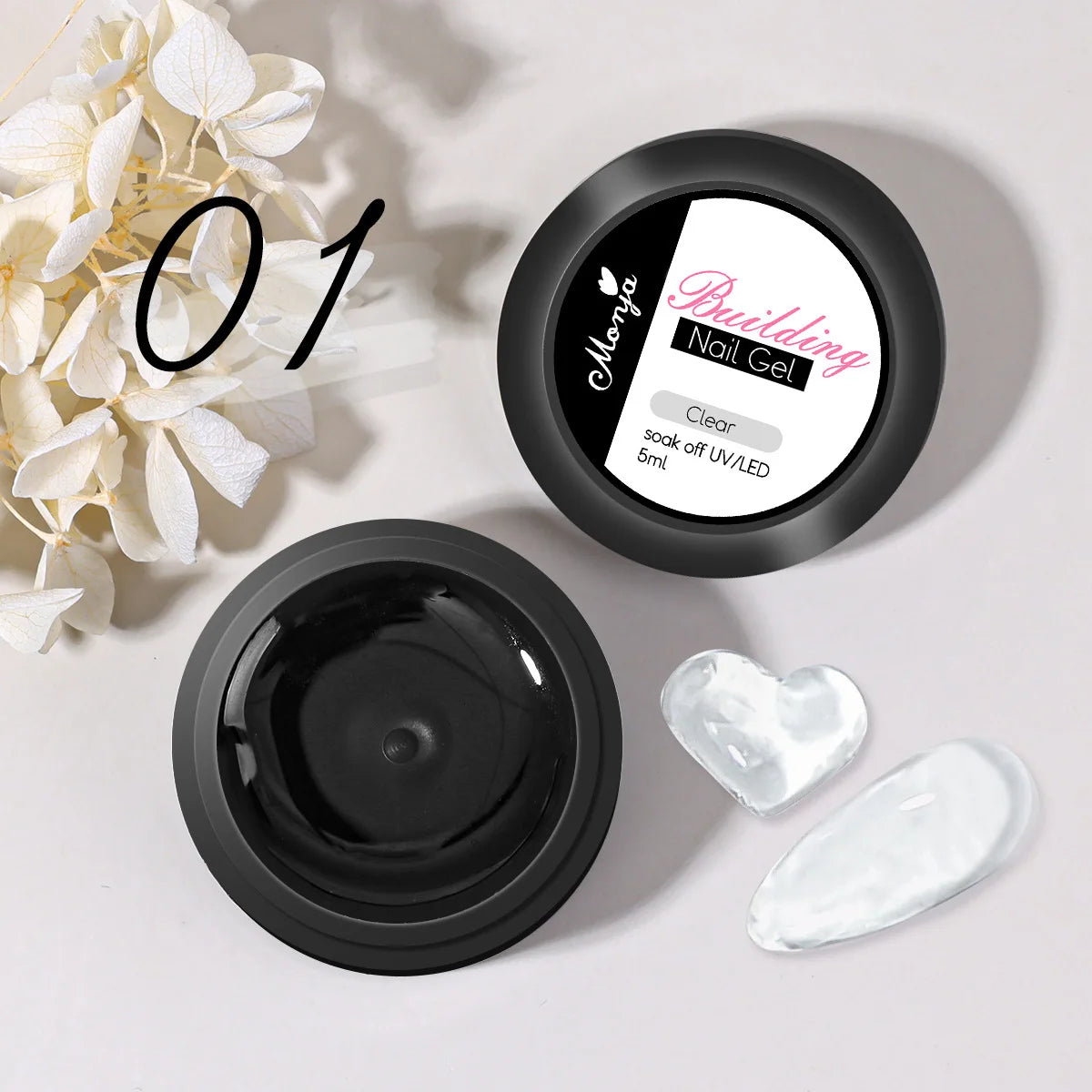 3D Nail Gel, Non-Sticky Hard Long-Lasting Overlay, Creates 3D Bow Geometric Letter Shapes, Salon Quality, Soluble Residue-Free A