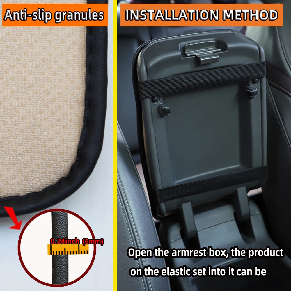 1 PU Comfortable Embossed Waterproof Anti-fouling Car Armrest Cushion Central Control Cushion Automotive Supplies
