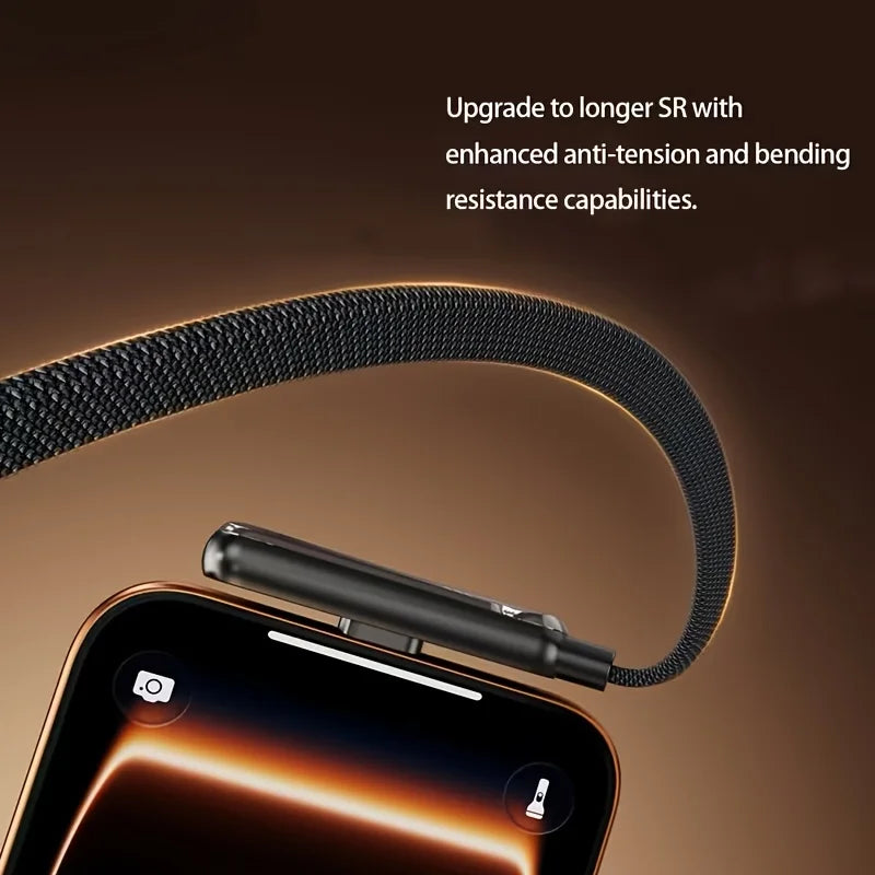 240W/65W Elbowed 180° Fast Charging Foldable Phone Holder, PD Cable Nylon Data Sync, For iPhone 17, Samsung, Xiaomi, POCO, Tesl