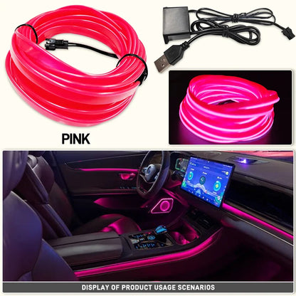 1/2/3/4/5M LED Decorative Lamp, Flexible Neon Cable Strip, USB Interior Lighting for Vehicles, Party Mood Diode, Ambient Lights
