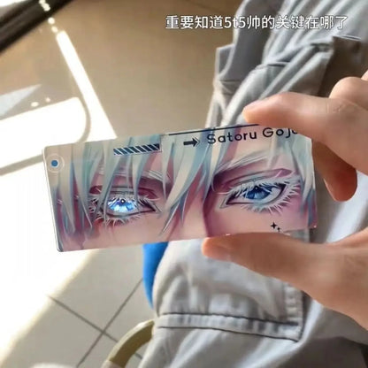 Cartoon Figure Satoru Gojo Glowing Eyes Keychain Transparent Card Pendant Anime Jujutsu Kaisen Acrylic Backpack Accessories Gift