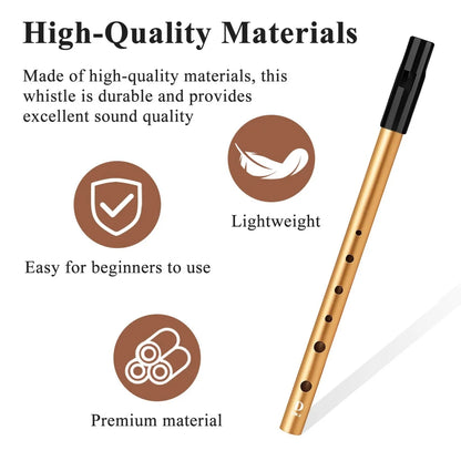 Miwayer Authentic Irish Whistle w/6 Holes Flute C/D Key Folk Sound Durable & Lightweight for Outdoor Play Easy-to-Play Beginners