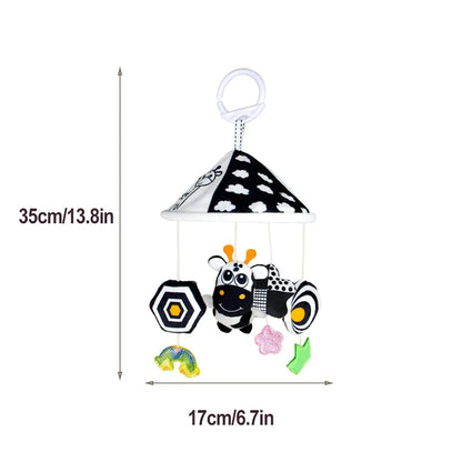 Black and White High Contrast Baby Toys Car Seat Toys for Newborn Hanging  Stroller Toy for 0 12 Months Infant Rattle Toys