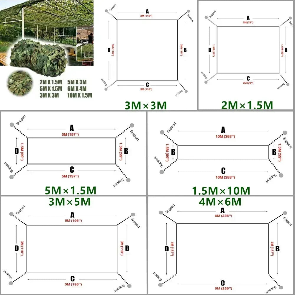 Woodland Camo Netting Camouflage Net Hunting Camo Mesh Sunshade Sail Camping Sun Shelter Car Shade Covers Privacy Cloth