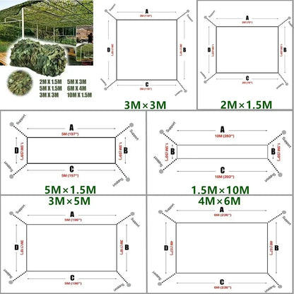 Woodland Camo Netting Camouflage Net Hunting Camo Mesh Sunshade Sail Camping Sun Shelter Car Shade Covers Privacy Cloth