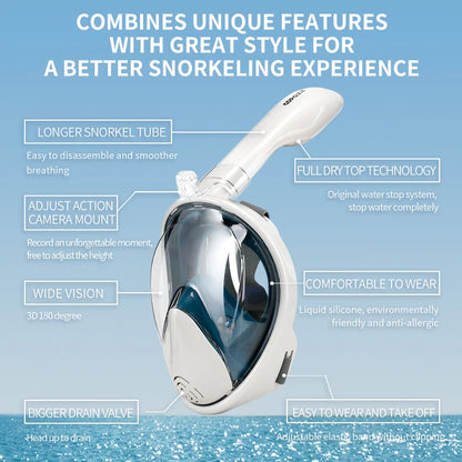 COPOZZ Professional Snorkeling Diving Mask Underwater Scuba Full Face Snorkel Mask Anti Fog Goggles for Adult Swimming Equipment