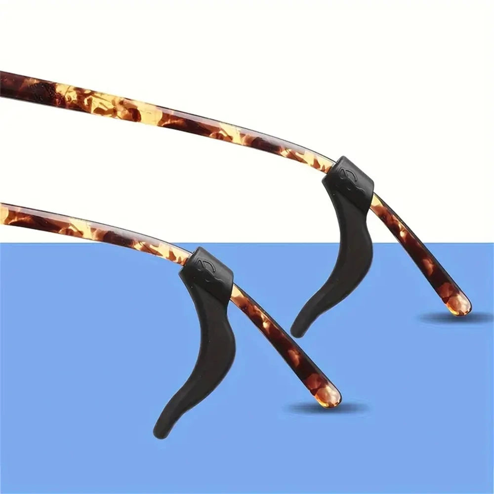 5pairs Silicone Anti-Slip Ear Hooks Women Men Antiskid Glasses Leg Ear Sleeve Anti-Fall Eyewear Holder Accessories Black