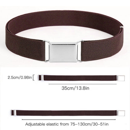 Women's Adjustable Elastic Stretch Belt Comfortable Invisible Waist Belt for Jeans Pants Dress Square Easy Buckles Waist Belt