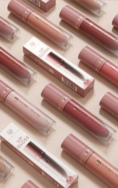 8 Color Nude Brown Matte Liquid Lipstick Velvet Sexy Dark Red Lip Glaze Non-stick Cup Not Easy To Fade Lip Gloss Lipstick Makeup