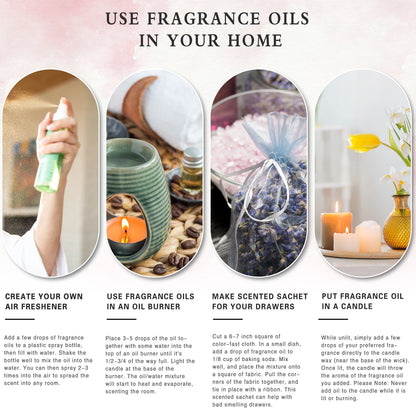 PHATOIL 100ml Fruity Fragrance Oil for Diffuser Candles Making -Coconut & Vanilla Strawberry Lemon Peach Aroma Essential Oils