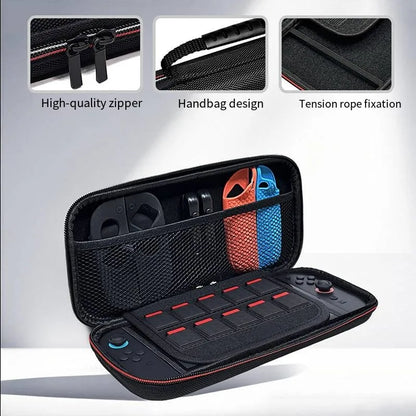 A protective carrying case accessory for Switch 2 with a game card slot, a portable EVA bag for storage space
