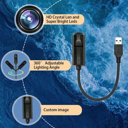 Portable marine life projector light, featuring 8 light panels including jellyfish, whale, and sea turtle; USB powered, 360° rot
