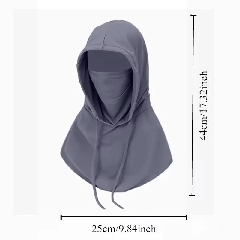 Summer Ice Silk Full Face Sun Protection Hat Face Mask Outdoor Hiking and Camping UV Protection Hat Neck Unisex Protection Hat