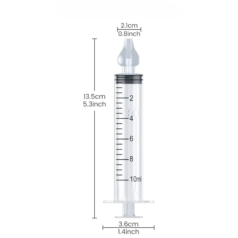10ML Baby Nasal Syringe Set with 5 Silicone Heads Baby Nasal Aspirator Qucik Syringe Nose Cleaner Rinsing Tools for Infant Kids