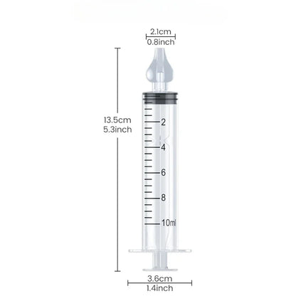 10ML Baby Nasal Syringe Set with 5 Silicone Heads Baby Nasal Aspirator Qucik Syringe Nose Cleaner Rinsing Tools for Infant Kids