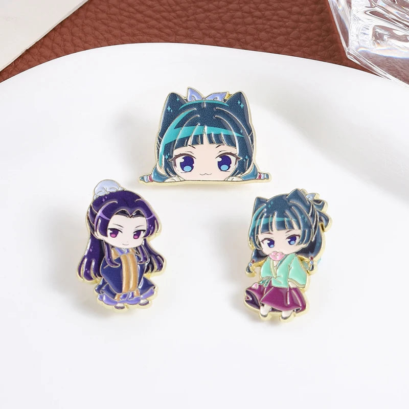 Maomao Light Novel Brooch Enamel Pins  Cute Japanese Anime Cartoon Character Brooches Lapel Badge Jewelry Gift for Fans Friends