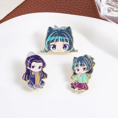 Maomao Light Novel Brooch Enamel Pins  Cute Japanese Anime Cartoon Character Brooches Lapel Badge Jewelry Gift for Fans Friends