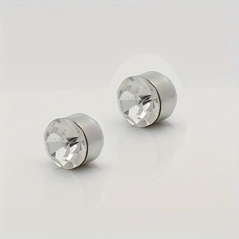 2-12Pcs Simple Stainless Steel Magnetic Nose Stud Earrings, 3mm Non-Pierced Body Jewelry For Male and female