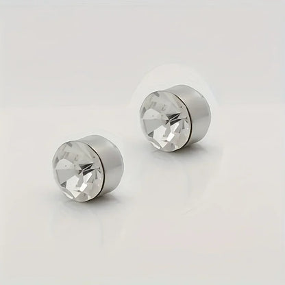 2-12Pcs Simple Stainless Steel Magnetic Nose Stud Earrings, 3mm Non-Pierced Body Jewelry For Male and female