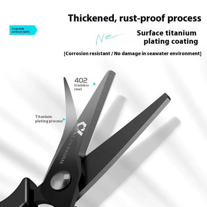 Portable titanium plated fishing scissors for hanging strings, PE line fishing line, Dali Ma stainless steel lure scissors