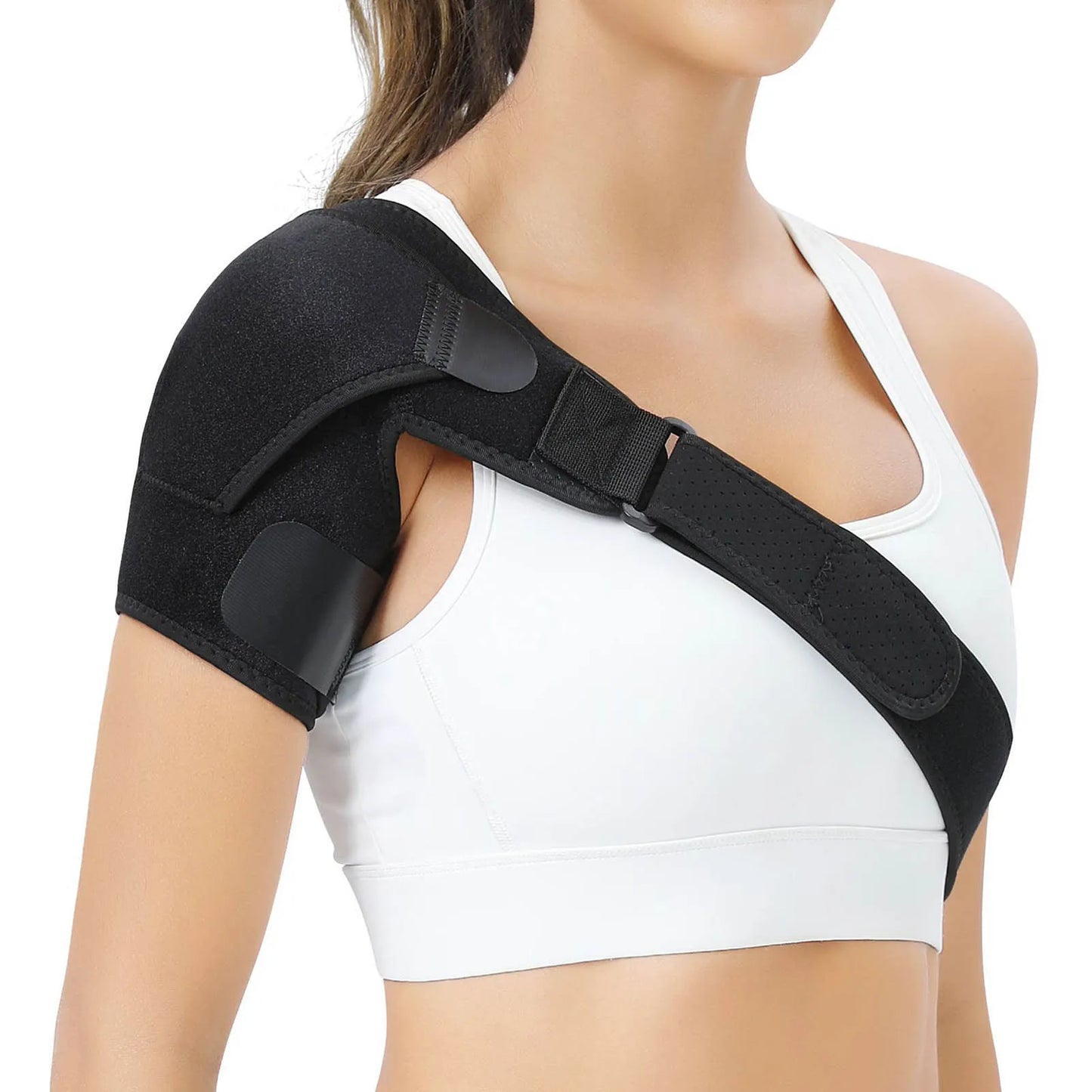 Self-heating Adjustable Single Shoulder Wrap Brace Shoulder Pain Relief Massager Brace For Rotator Cuff Cervical Shoulder Pad