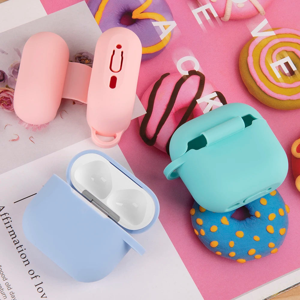 Wireless Headset Silicone Cover For AirPods 4 4th Generation 2024 Case For AirPods4 Air Pods 4 Coque Soft TPU Fundas With Hook