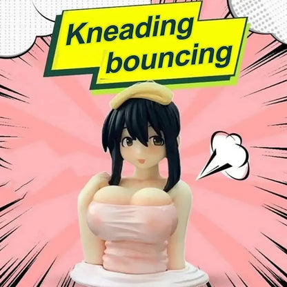 Sexy Kanako Chest Shaking Girls Car Ornaments Cartoon Kawaii Anime Statue Car Dashboard Sexy Doll Figurine Cute Car Decorations