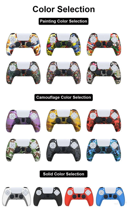Silicone Protective Cover sleeve For PS5 Controller Accessories Rubber Case For PS5 Slim Gamepad Joysticks Thumb Grips Caps