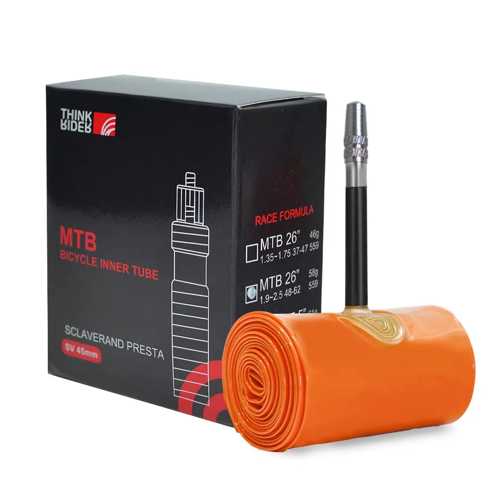 ThinkRider 1PSC Ultralight Bike Inner Tube 26 27.5 29 Inches MTB Bicycle TPU Material Tire 45mm French Valve Super Light