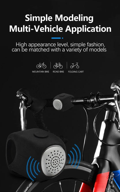 Electric Bicycle Bell Bike Horn 3 Sound Mode Motorcycle Warning Horn MTB Road Cycling Handlebar Bells Loud Bell for Safe Riding