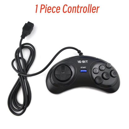 1-2 Pcs Black Gamepad Controller For Sega Mega Drive 9 Pin 6 Buttons Gamepads for Sega Genesis 16 bit video game console