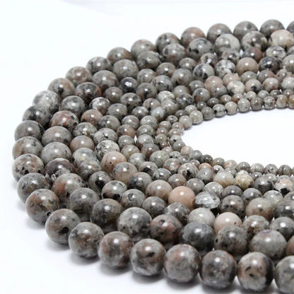 Natural Stone Round Flame Stone Beads Yooperlite Fire Sodalite Loose Spacer Beads for Jewelry Making DIY Bracelets Necklace 15''