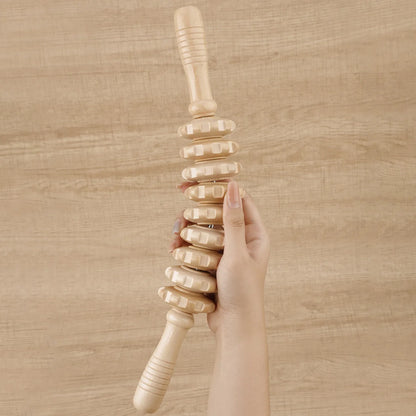 Wooden Therapy Massager Roller Trigger Point Massager Stick for Fascia Cellulite Muscle & Abdomen Body, Muscle Belly Relief Too