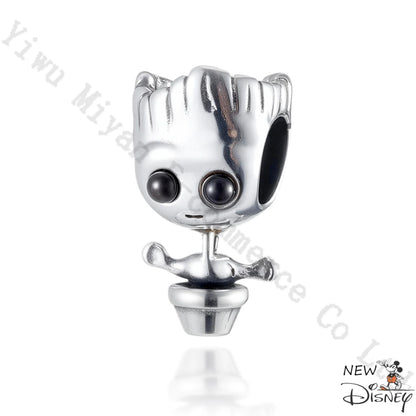 Disney 2026 Charms for Bracelet 925 Sterling Silver Darth Vader Grogu Beads Pendant DIY Jewelry Making Gift for Women Men Fans