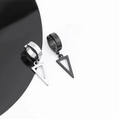 1 Pcs New Clip On Hoop Earrings For Men Women Stainless Steel Fake Non Piercing  Earring Without Ear Holes Black Huggie Hoop