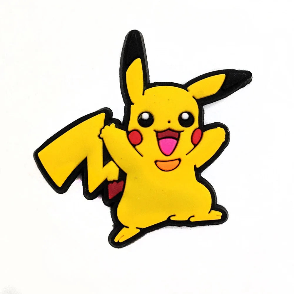 Random 10/20/30/50pcs Pokemon Cartoon Shoe Charms for Kids Sandals Classic Shoe Accessories Decoration Pins Party Birthday Gifts