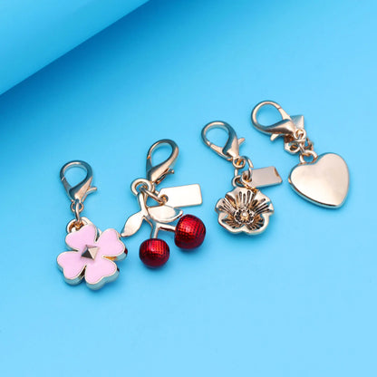 Luxury Highend Cherry Butterfly Four-leaf Clover Love Bear Mouse Keychain Ladies Y2K Bag Pendant Car Accessories Gift Decoration