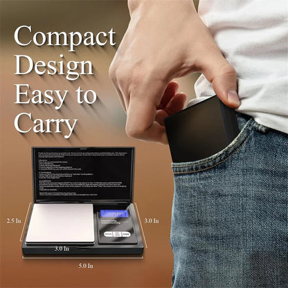 0.01g Jewelry Mini Stainless Steel Electronic Scale Digital Pocket Scale Gold Gram Balance Weight Scale Portable Pocket Scale