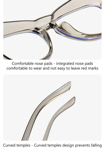 SEAMETAL Anti Blue Light Glasses Lightweight PC Frames Square Clear Lens Glasses Anti Pollen Safety Goggles Eyewear Accessories