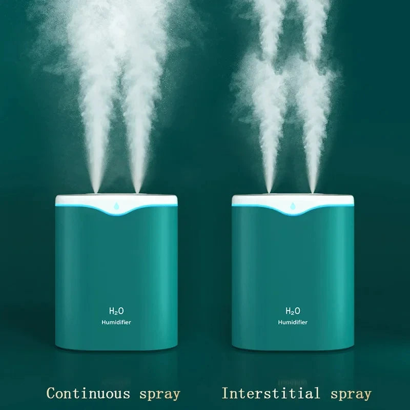 2000ML USB Air Humidifier Double Spray Port Essential Oil Aromatherapy Diffuser Cool Mist Maker Fogger for Home Office
