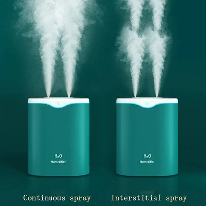 2000ML USB Air Humidifier Double Spray Port Essential Oil Aromatherapy Diffuser Cool Mist Maker Fogger for Home Office