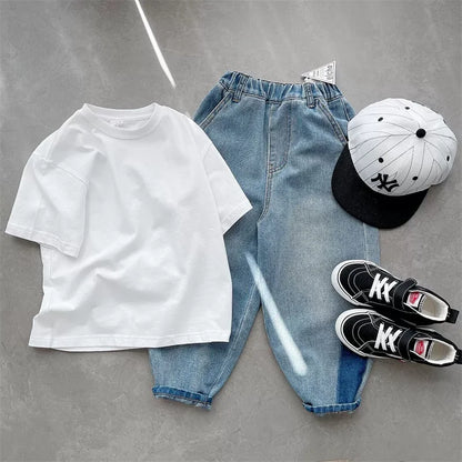 100% Cotton Men's  T-shirt O-neck Solid Color Bottoming Shirt Universal Casual Breathable T-shirt Tops Spring Autumn
