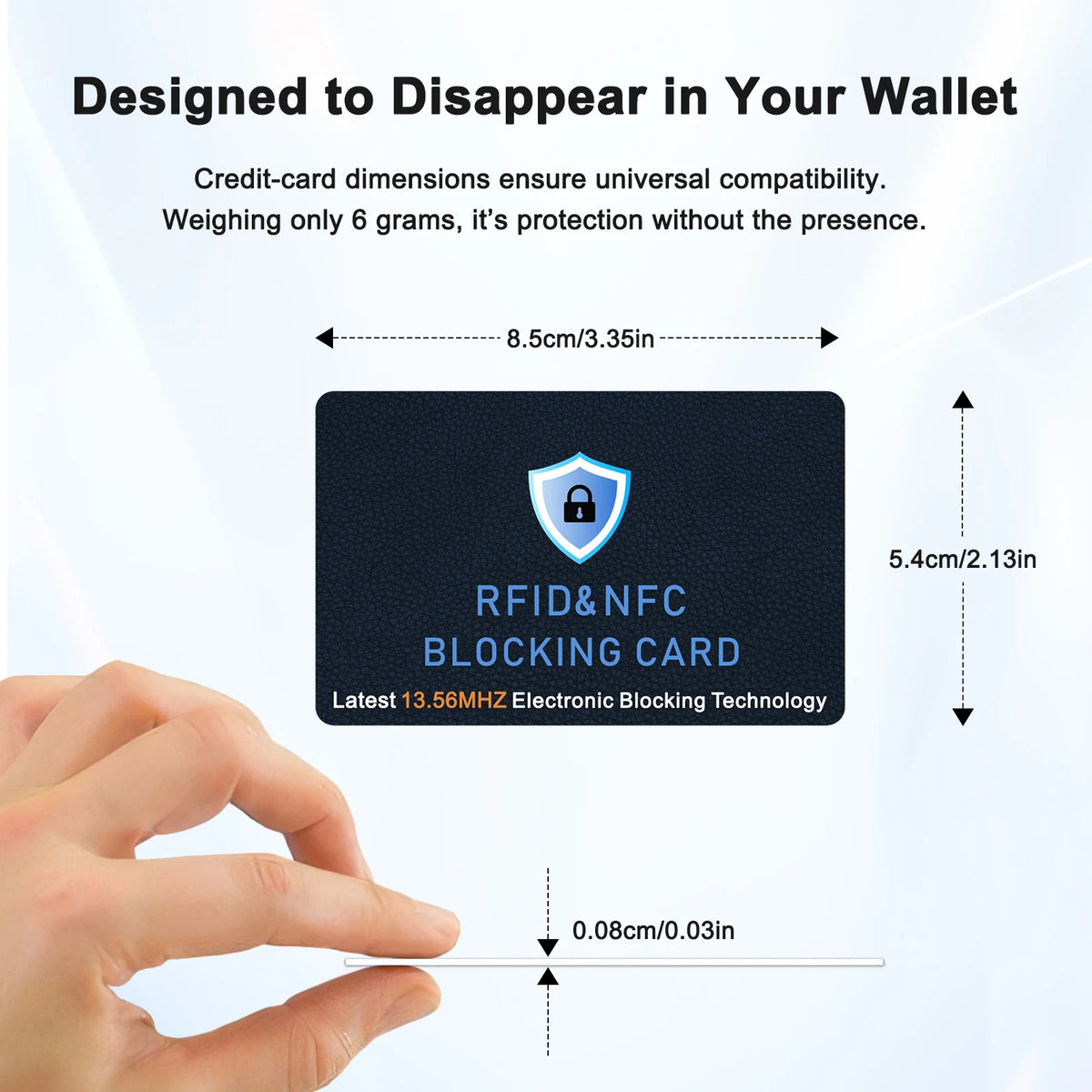 RFID Blocking Card One Card Protects Entire Wallet NFC Contactless Bank Debit Credit Card Protector ID ATM Guard Card Blocker